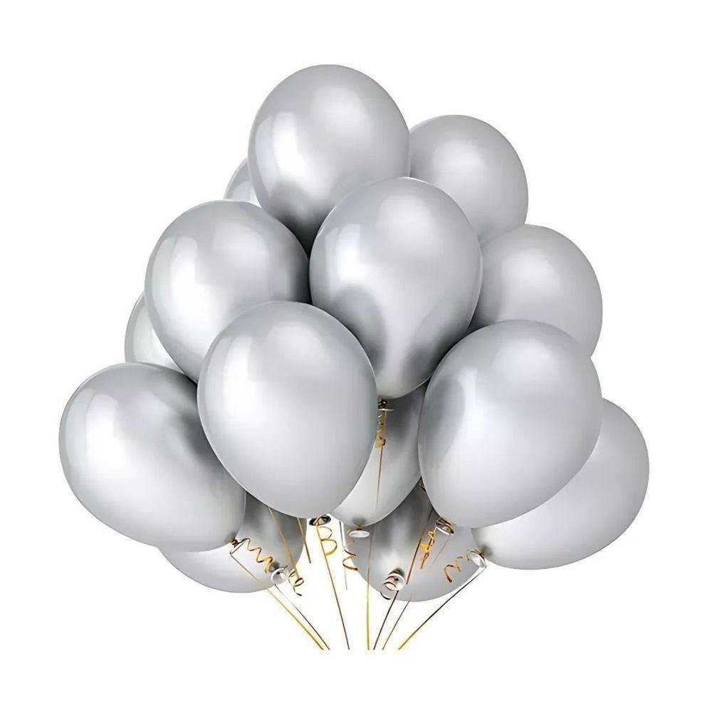 Balão Cromado Alumínio Natural - 12 Polegadas - 25 Unidades - 2