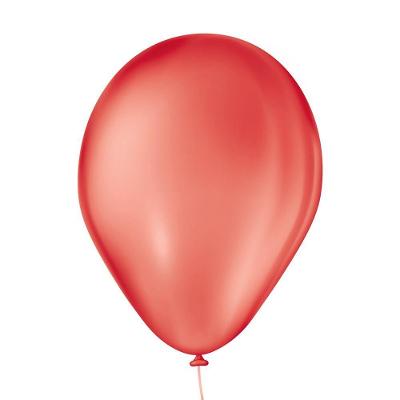 Balão São Roque Vermelho Quente Liso 7 Polegadas - 50 Un