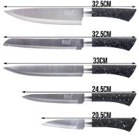 Jogo De Facas Inox Suporte Acrílico 6 Peças Preto Pigmentado - 2