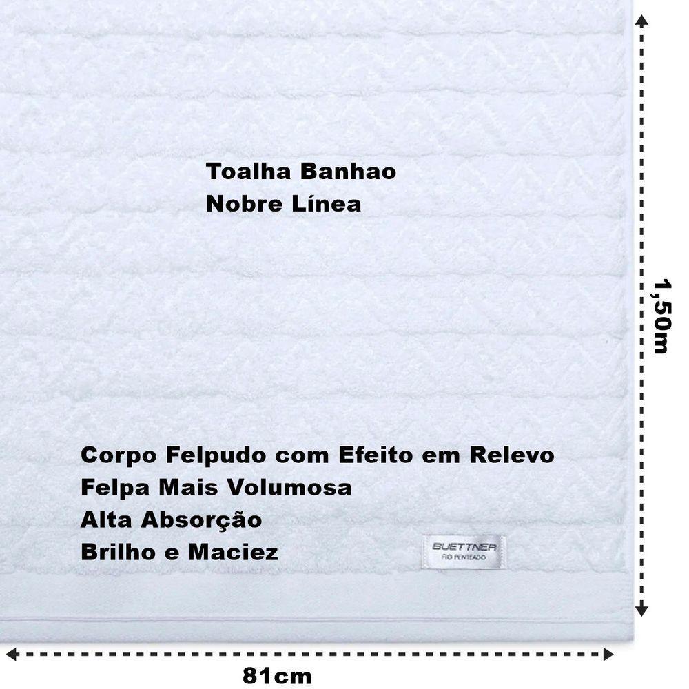 Jogo De Toalha Buettner Linea Nobre 100% Algodão Fio Penteado 5 Peças Branco E Dusty Rosê - 4