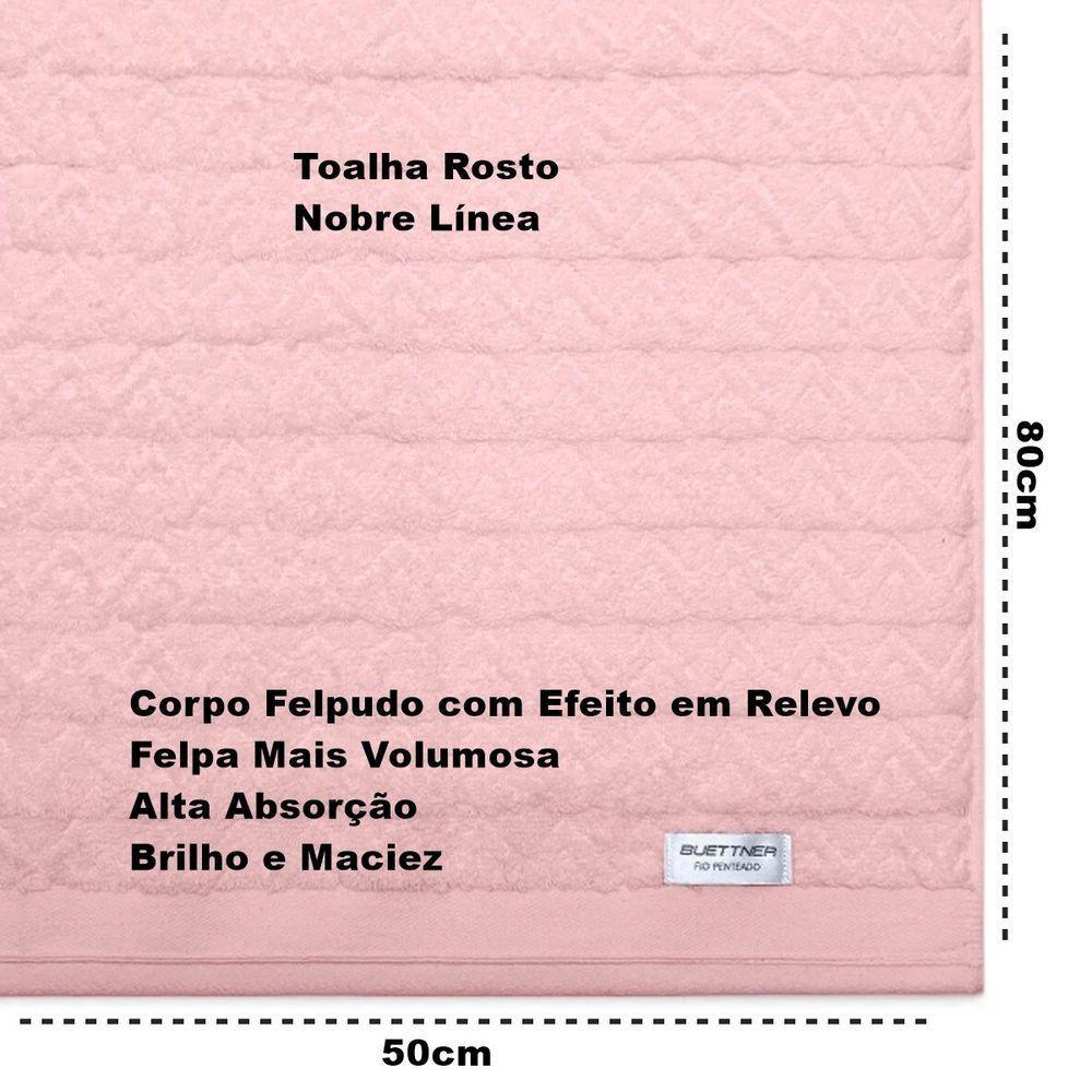 Jogo De Toalha Buettner Linea Nobre 100% Algodão Fio Penteado 5 Peças Branco E Dusty Rosê - 5