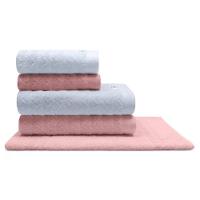 Jogo De Toalha Buettner Linea Nobre 100% Algodão Fio Penteado 5 Peças Branco E Dusty Rosê - 1
