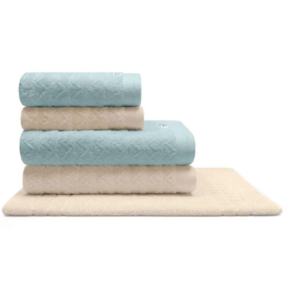 Jogo De Toalha Buettner Linea Nobre 100% Algodão Fio Penteado 5 Peças Mineral E Pérola - 1