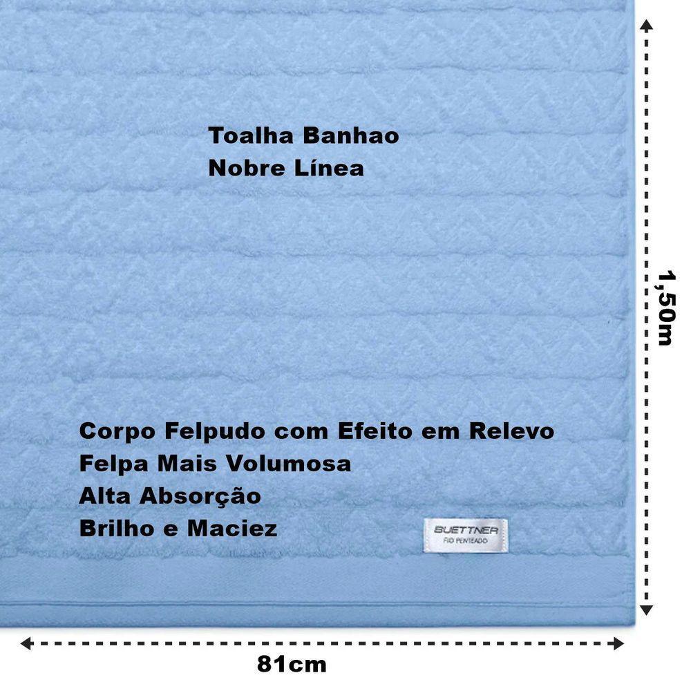 Jogo De Toalha Buettner Linea Nobre 100% Algodão Fio Penteado 5 Peças Azul Jeans E Branco - 4