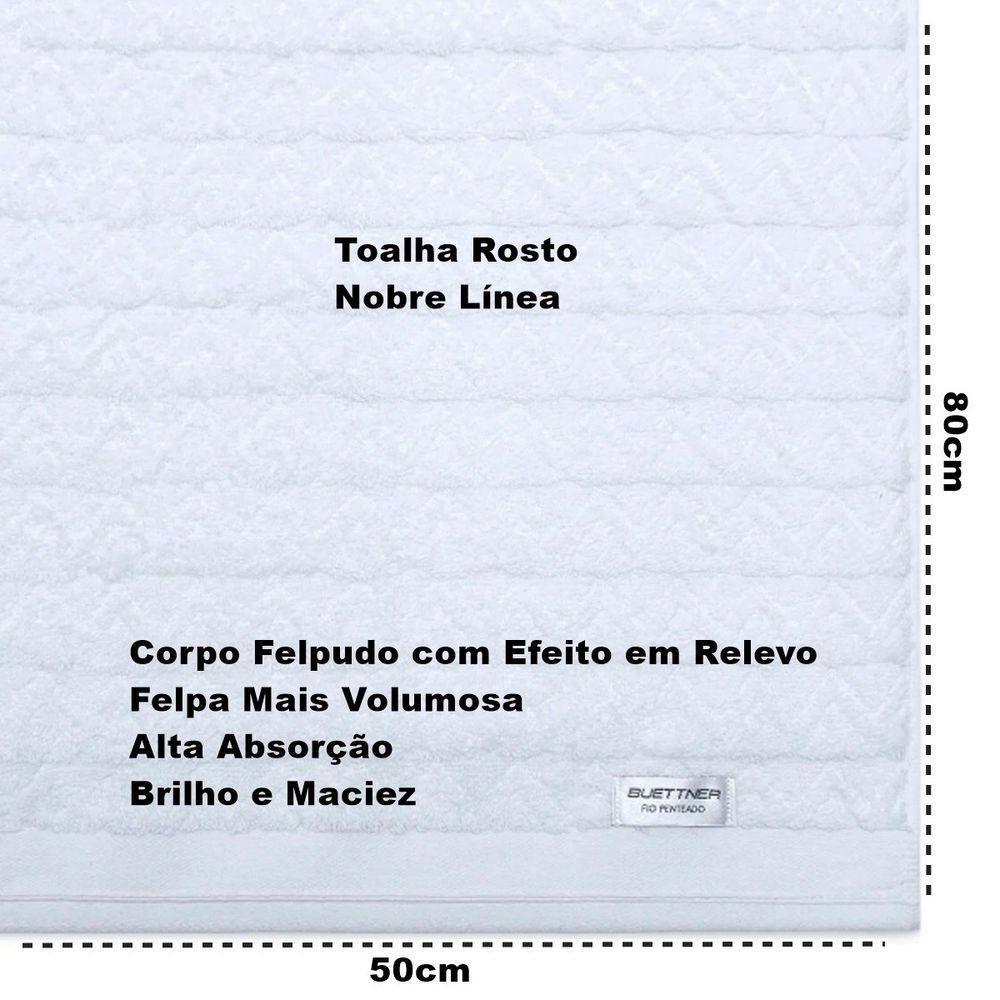 Jogo De Toalha Buettner Linea Nobre 100% Algodão Fio Penteado 5 Peças Azul Jeans E Branco - 5