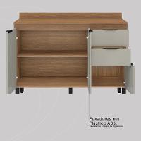 Balcão Cozinha Firenze Com Tampo 120cm E 3 Portas 2 Gavetas Amendola/nude Prime Tx - 6