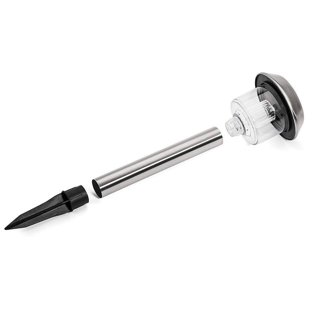 Kit 2 Luminária Solar Luz De Led Jardim Inox Acrílico - 1