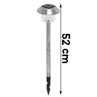 Kit 2 Luminária Solar Luz De Led Jardim Inox Acrílico - 2