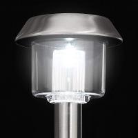 Kit 2 Luminária Solar Luz De Led Jardim Inox Acrílico - 4