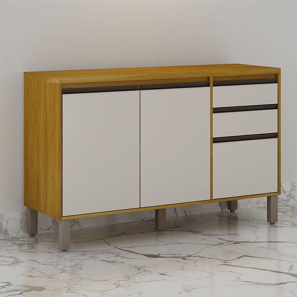 Balcão De Cozinha Nala 3 Portas 2 Gavetas Mobilihouse Cinamomo/off White - 1