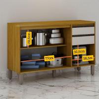 Balcão De Cozinha Nala 3 Portas 2 Gavetas Mobilihouse Cinamomo/off White - 2