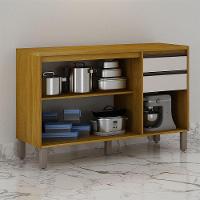 Balcão De Cozinha Nala 3 Portas 2 Gavetas Mobilihouse Cinamomo/off White - 6