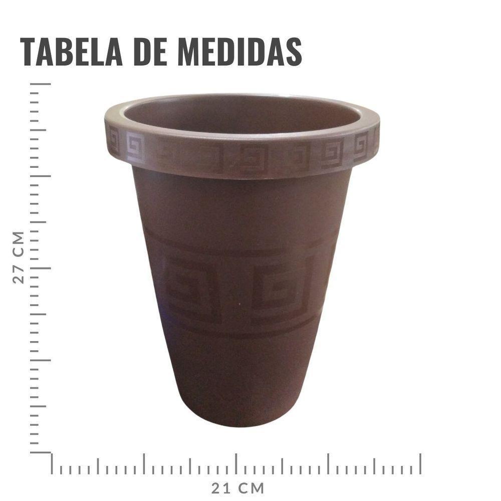 Vaso Grego Redondo 5 Litros - 27cm X 21cm Cor Café - 4