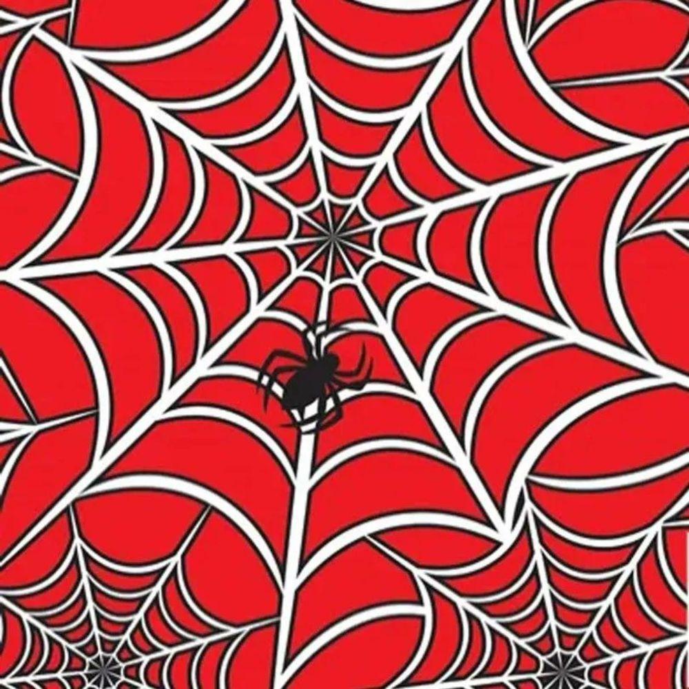 Tnt Estampado Teia De Aranha Vermelha - 5 Metros - 1