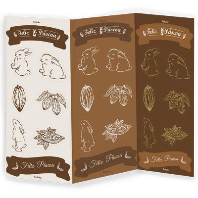 Adesivo Páscoa Cacau Clássicos Marrom E Branco - 24 Unidades