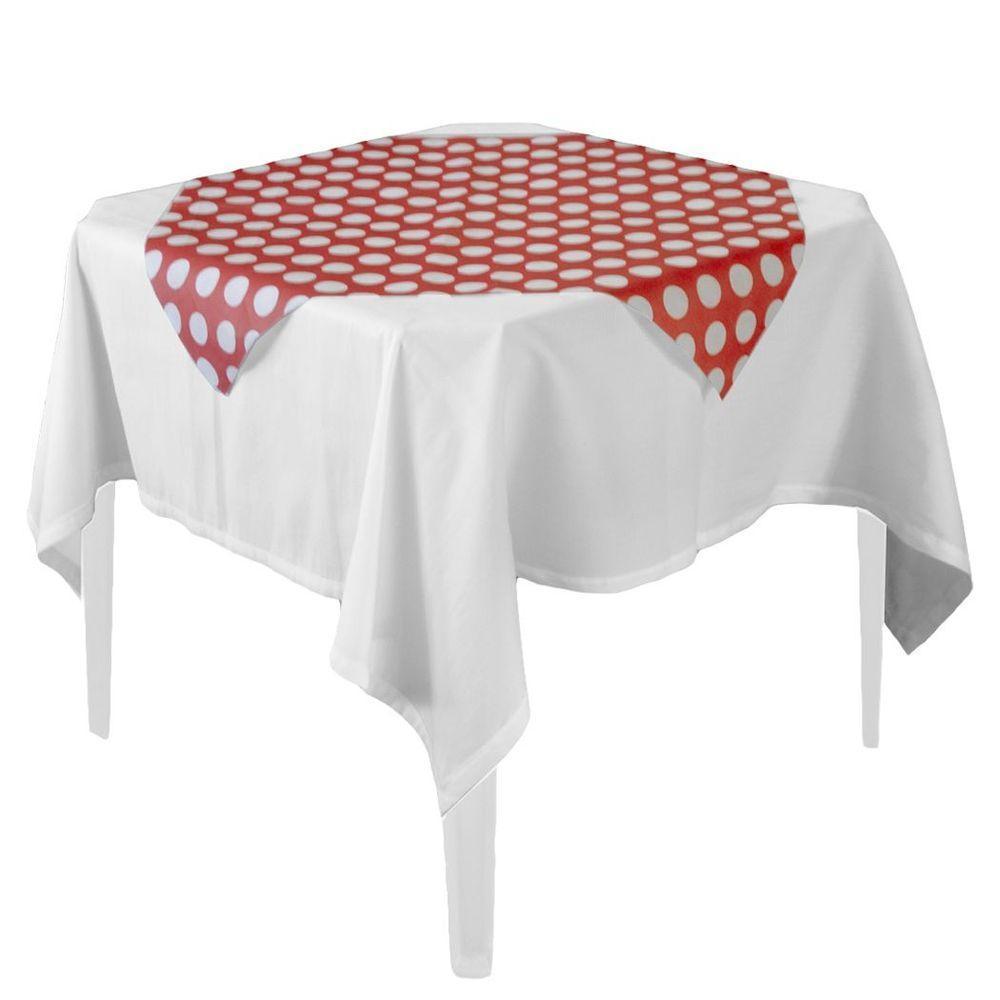 Toalha De Mesa Poá Vermelho E Branco Tnt 70cm X 70cm - 5 Un. - 1