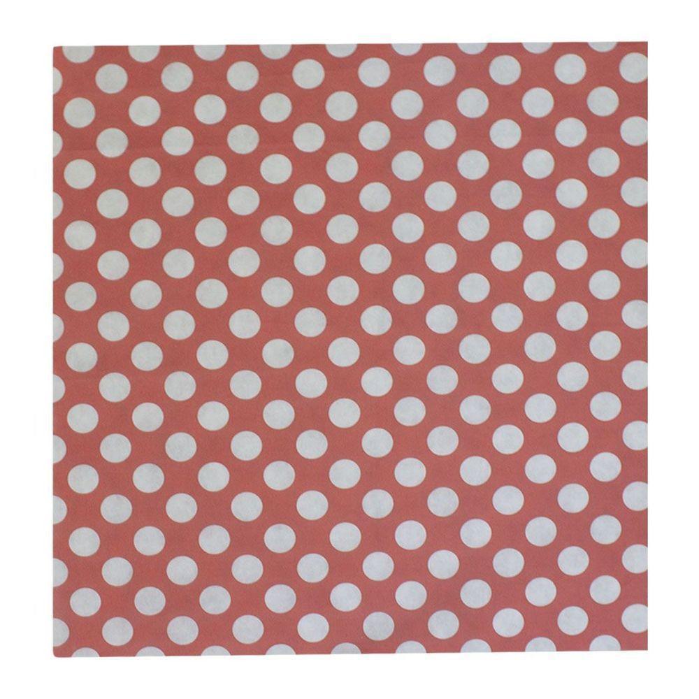 Toalha De Mesa Poá Vermelho E Branco Tnt 70cm X 70cm - 5 Un. - 2