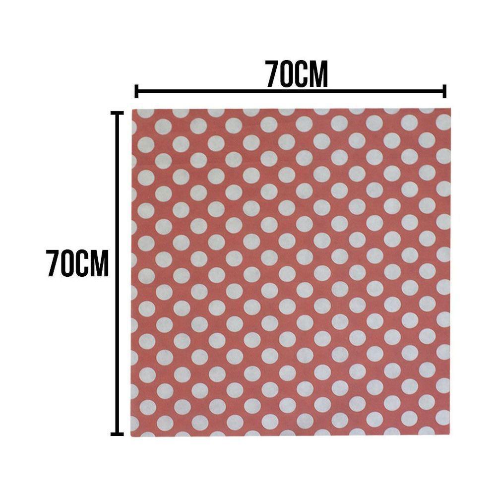 Toalha De Mesa Poá Vermelho E Branco Tnt 70cm X 70cm - 5 Un. - 3