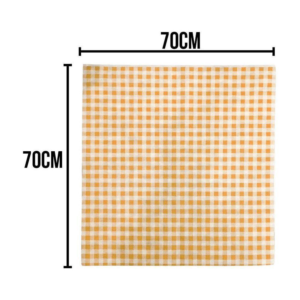 Toalha De Mesa Xadrez Laranja Tnt 70cm X 70cm - 5 Unidades - 3