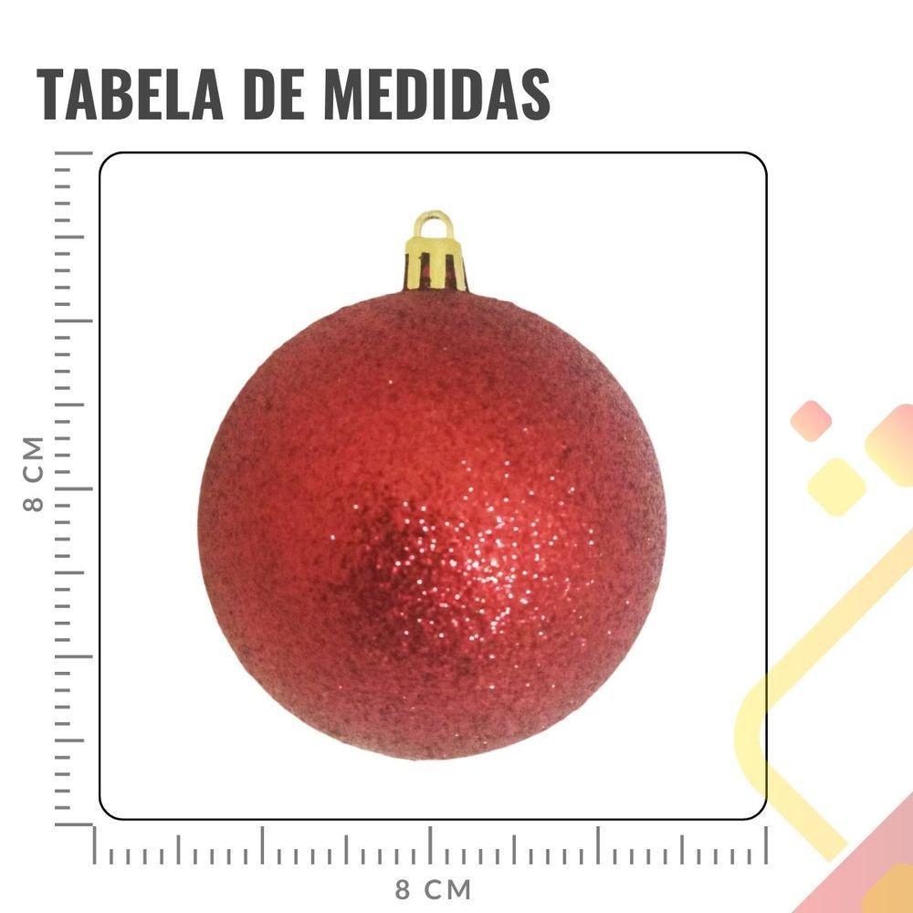 Bola De Natal Vermelha Kit Misto 8cm - 6 Unidades - 2