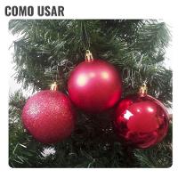Bola De Natal Vermelha Kit Misto 8cm - 6 Unidades - 6