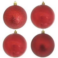 Bola De Natal Vermelha Kit Misto 8cm - 6 Unidades - 7