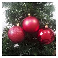 Bola De Natal Vermelha Kit Misto 8cm - 6 Unidades - 9