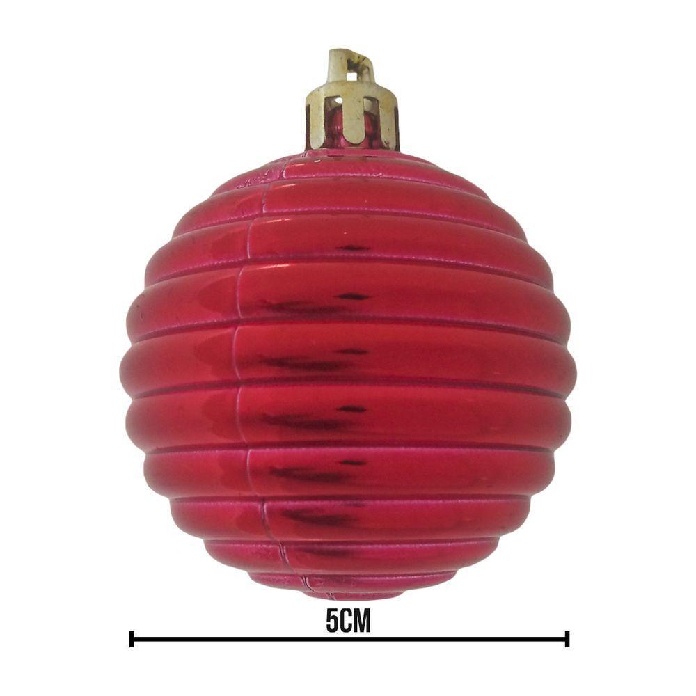 Bola De Natal Vermelha Kit Mista 5cm - 20 Unidades - 2