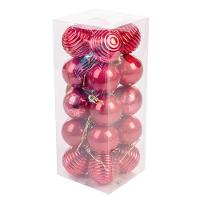Bola De Natal Vermelha Kit Mista 5cm - 20 Unidades - 5