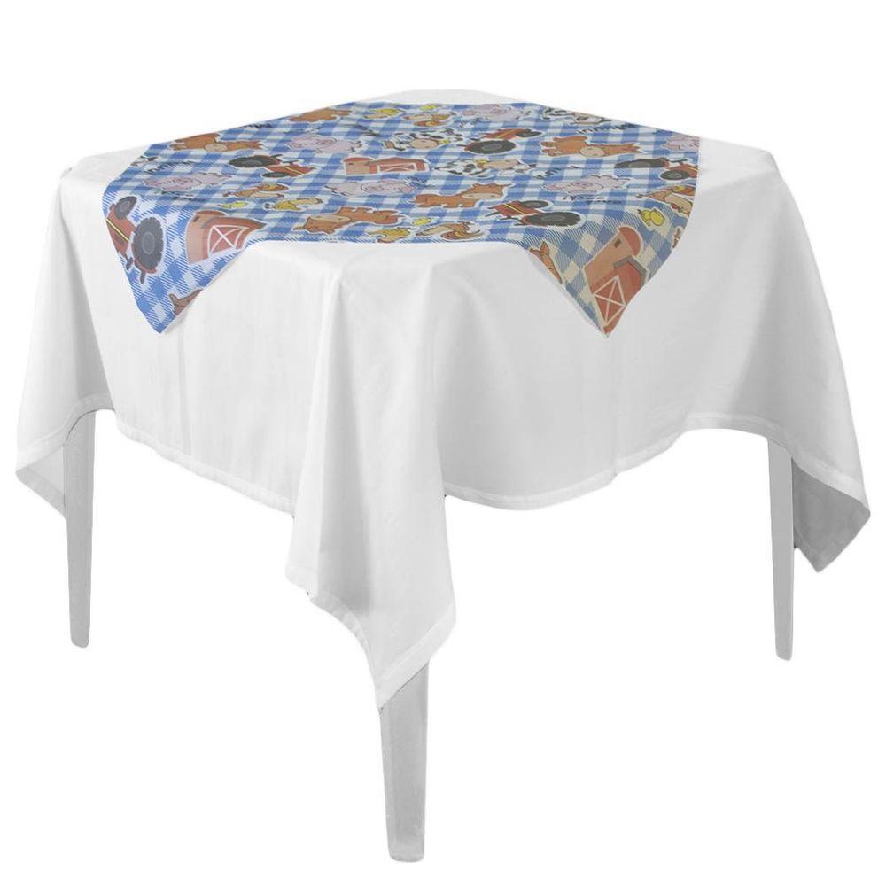 Toalha De Mesa Fazendinha Azul Tnt 70cm X 70cm - 5 Unidades - 1