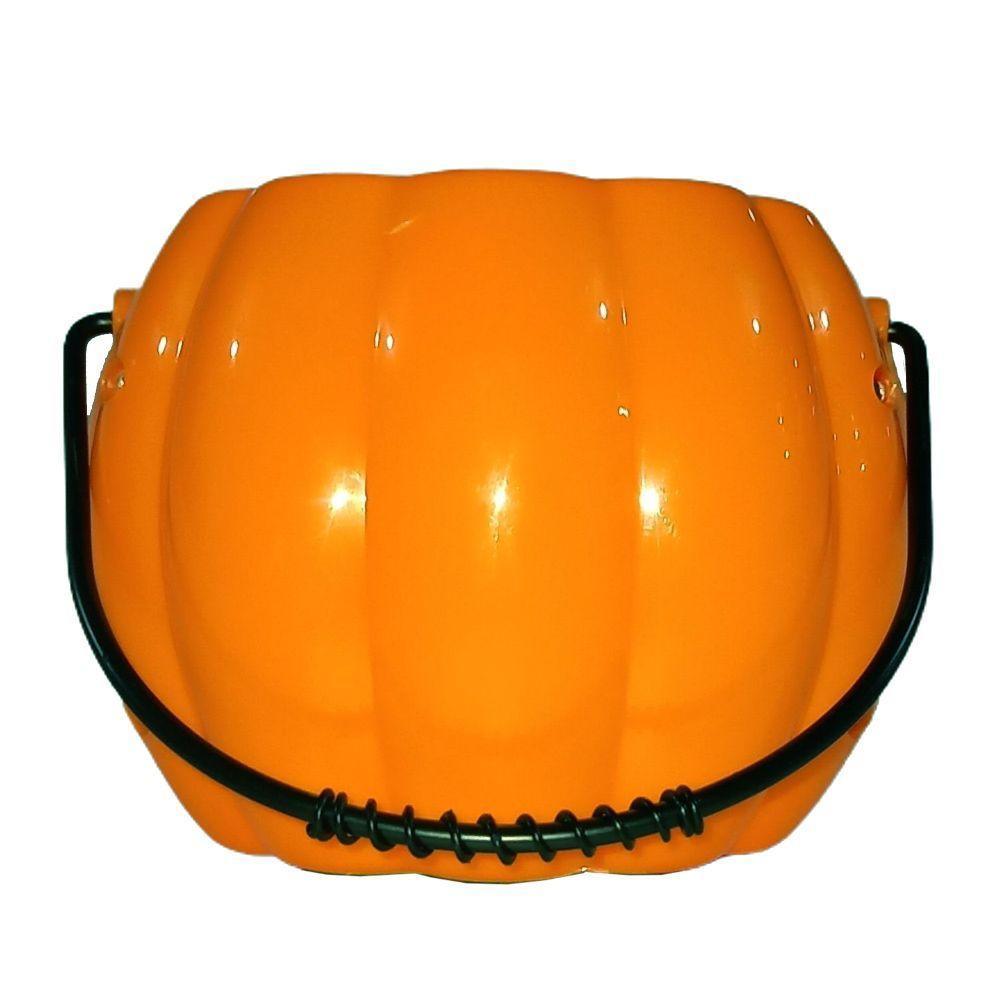 Balde De Abóbora Halloween Laranja Som E Luz - 3