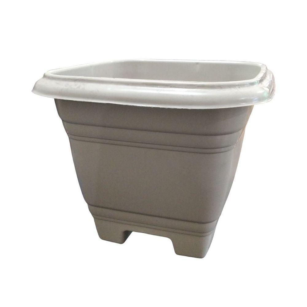 Vaso Quadrado Bella Fiore 4,3 Litros - 22cm X 22cm Cor Areia - 3