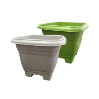 Vaso Quadrado Bella Fiore 4,3 Litros - 22cm X 22cm Cor Areia - 1