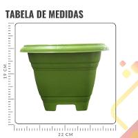 Vaso Quadrado Bella Fiore 4,3 Litros - 22cm X 22cm Cor Areia - 2