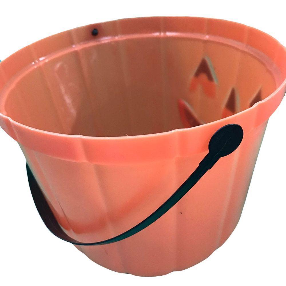 Balde Halloween Abóbora Laranja Com Alça 18cm X 14cm - 2