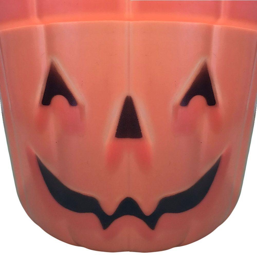 Balde Halloween Abóbora Laranja Com Alça 18cm X 14cm - 3