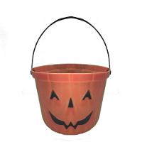 Balde Halloween Abóbora Laranja Com Alça 18cm X 14cm - 1