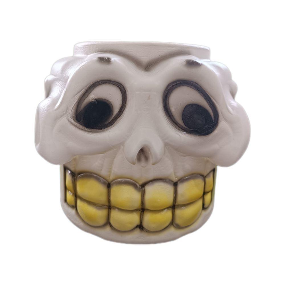 Balde De Halloween Caveira Branca De Plástico - 1