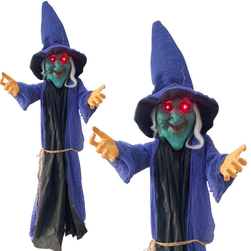 Boneco Bruxa Fantasma Halloween Com Som E Luz - 2