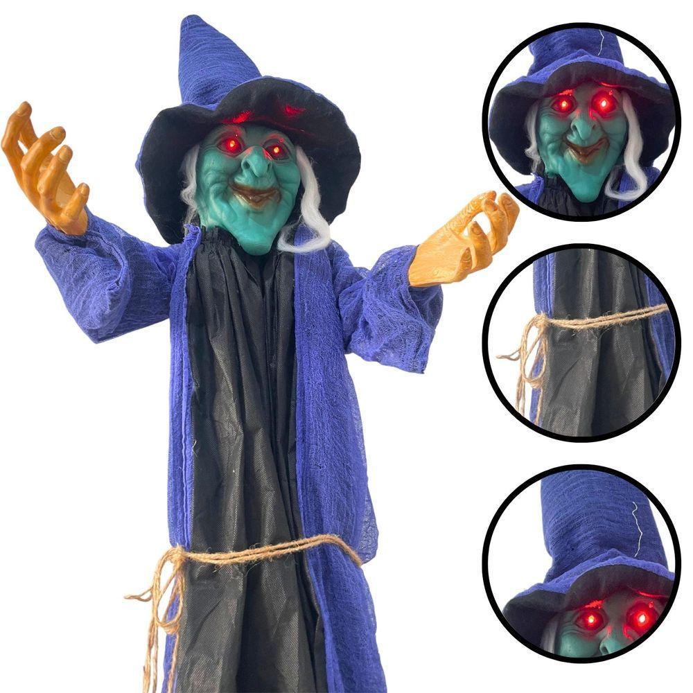Boneco Bruxa Fantasma Halloween Com Som E Luz - 6