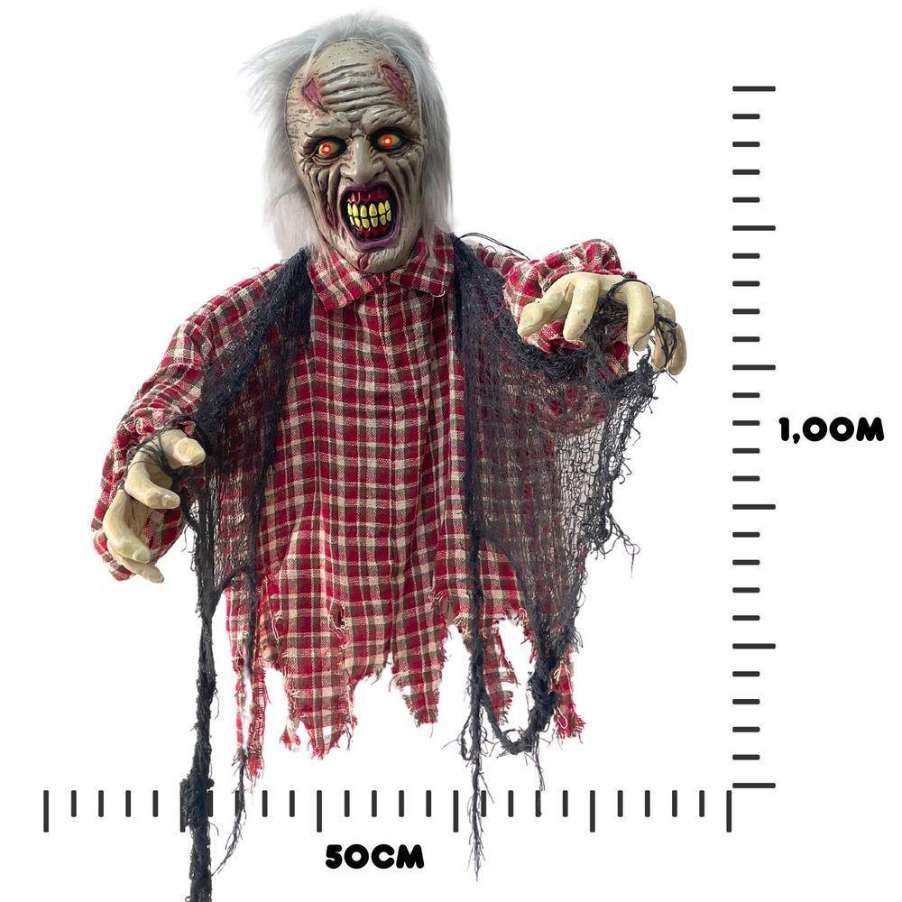 Boneco Bruxa Fantasma Halloween Com Som E Luz - 8