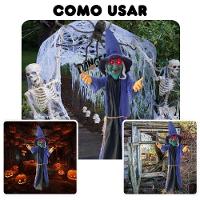 Boneco Bruxa Fantasma Halloween Com Som E Luz - 7