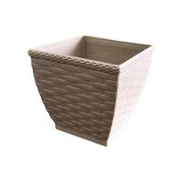 Vaso Cachepô Rattan Mini Quadrado 350ml - 8cm X 8cm Cor Cinza - 3