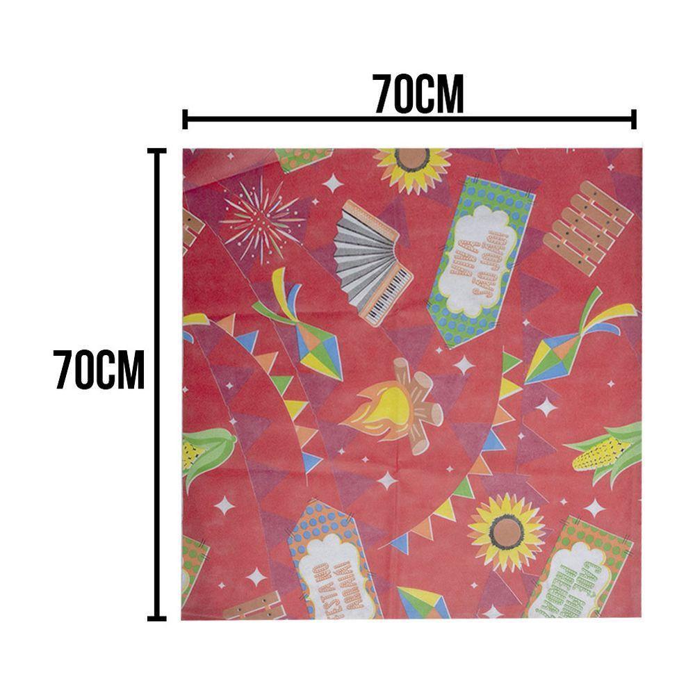 Toalha De Mesa Arraiá Vermelho Tnt 70cm X 70cm - 5 Unidades - 4
