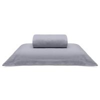 Jogo De Cama Buettner Solteiro King Malha 100% Algodão Liso 2 Peças Image Cinza - 1