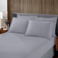 Jogo De Cama Buettner Solteiro King Malha 100% Algodão Liso 2 Peças Image Cinza - 2