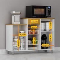 Fruteira Chão Nora Multiuso Flex 3 Portas Gaveta Mobilihouse Cinamomo Com Branco Acetinado - 7