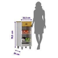 Fruteira De Chão Zaya Multiuso Flex 1 Gaveta Mobilihouse Cinamomo Com Branco Acetinado - 6