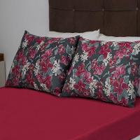 Jogo De Cama Casal Portallar Malha 100% Algodão Nápoles 3 Peças Vermelho - 3