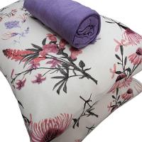 Jogo De Cama King Portallar Malha 100% Algodão Londres 3 Peças Violeta - 4